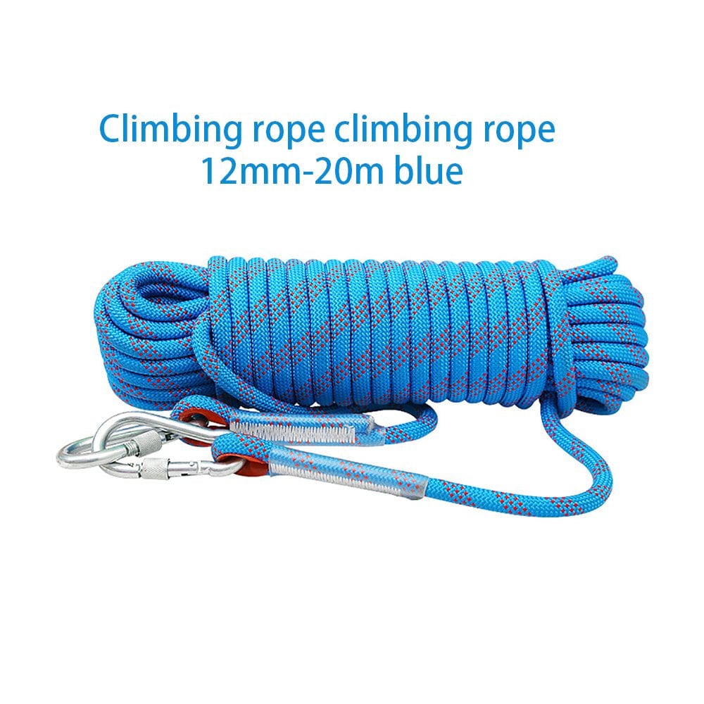 20M Professional Rock Climbing Cord Outdoor Hiking Climbing Rope Accessories Rope 12Mm Diameter High Strength Cord Safety Rope
