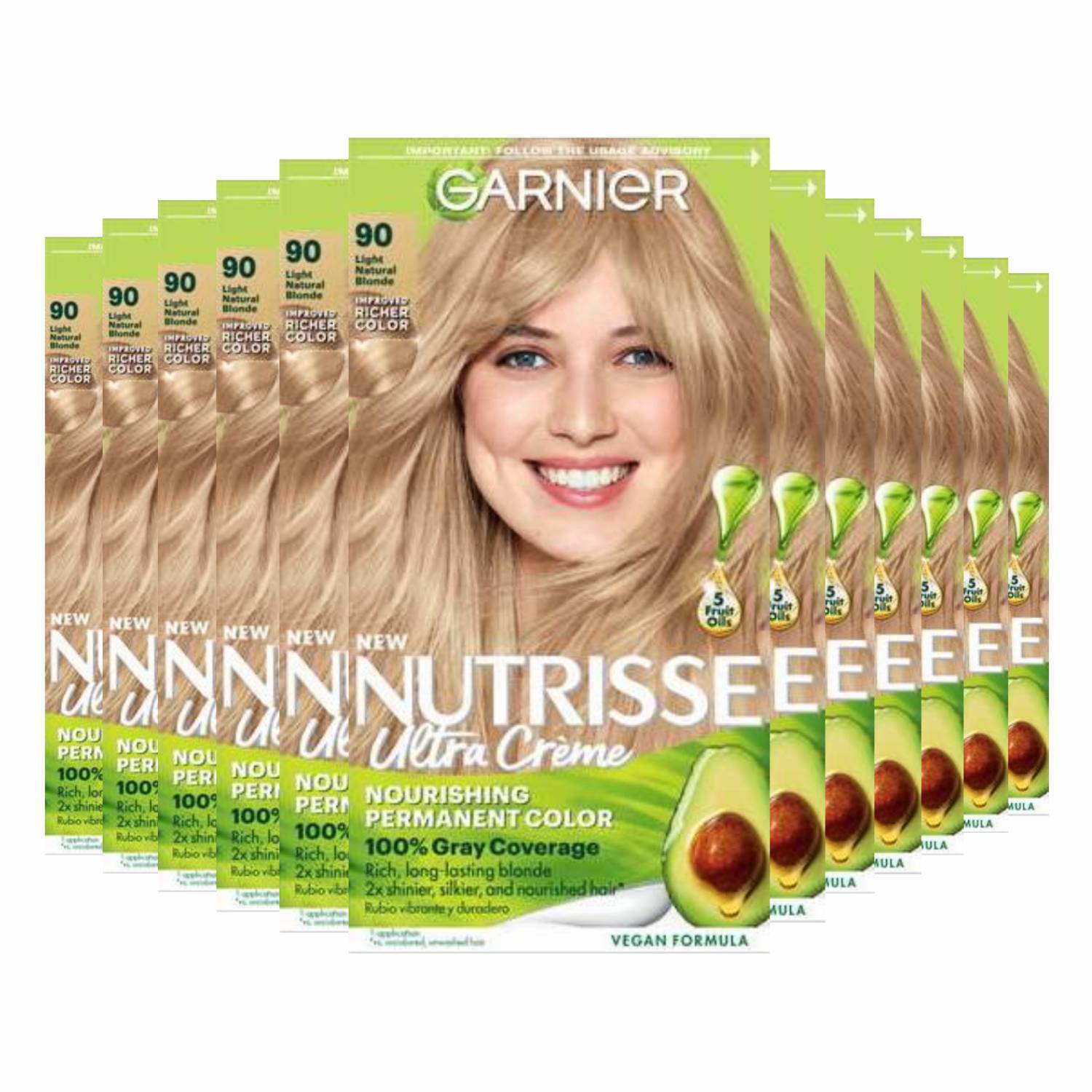 Garnier Nutrisse Nourishing Color Creme -  Light Natural Blonde (90) - 12 Pack