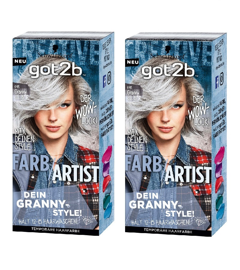 2xPack Schwarzkopf got2b Color / Artist Granny Silver 098