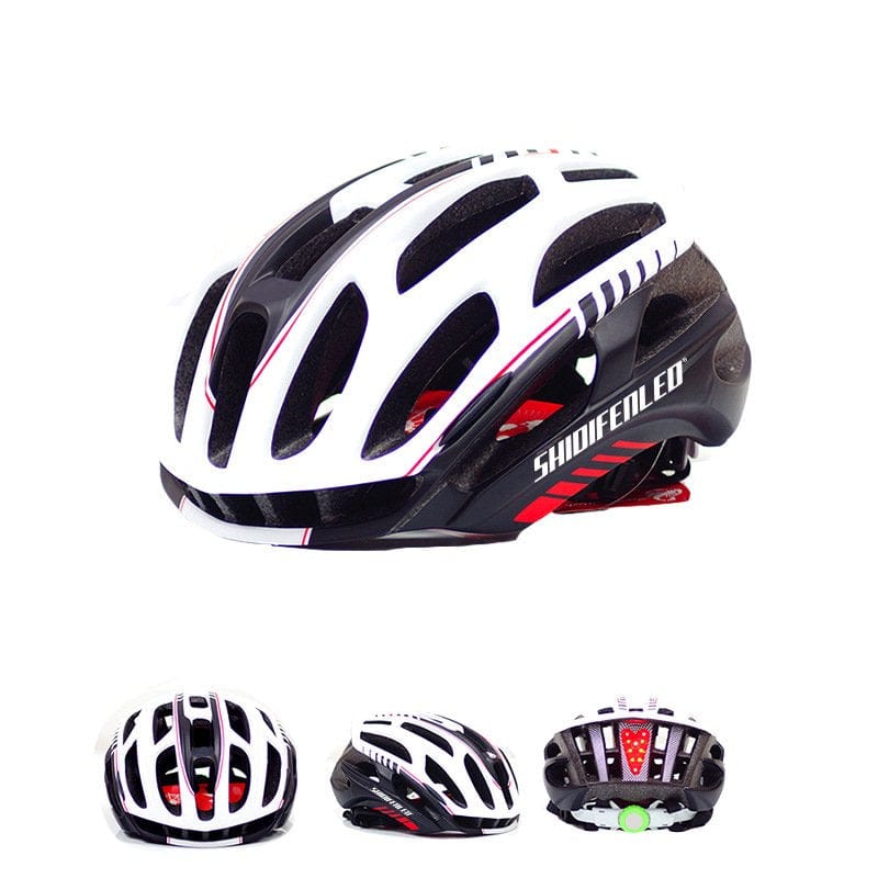 Carolilly Adult Bike Helmet with Light, Lightweight Adjustable Road Mountain Bicycle Helmet for Men and Women