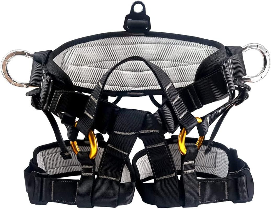 Climbing Harness, Mountaineering Rock Climbing Harness, Half Body Harness for Rappelling Fire Rescuing Tree Climbing,Black