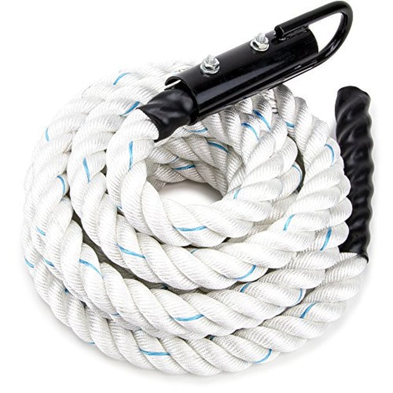 Crown Sporting Goods White Poly Dac Gym Climbing Rope, Knotless, 12'