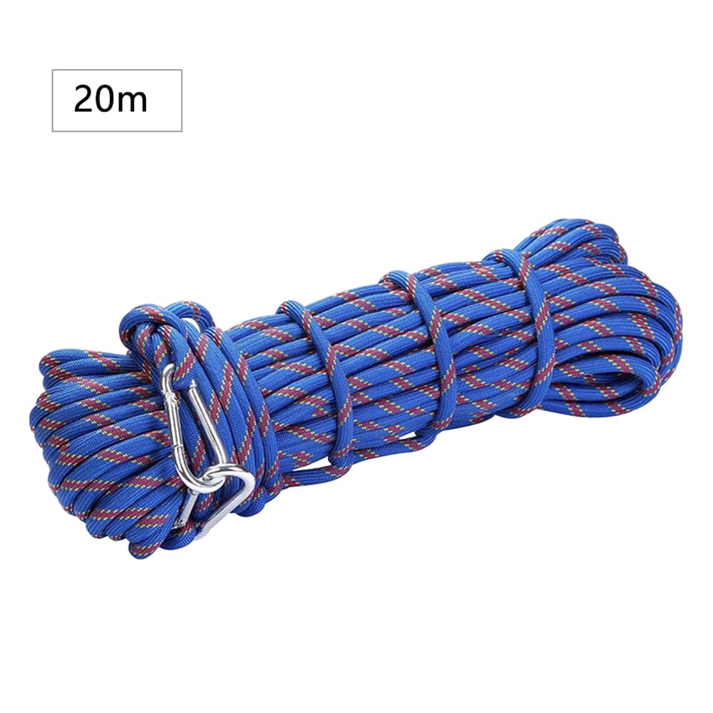 DTOWER Climbing Rope Rugged Outdoor Hiking Climbing Rope Safety Static Rock Climbing Rope Wear-Resistant Escape Rope Red 20M