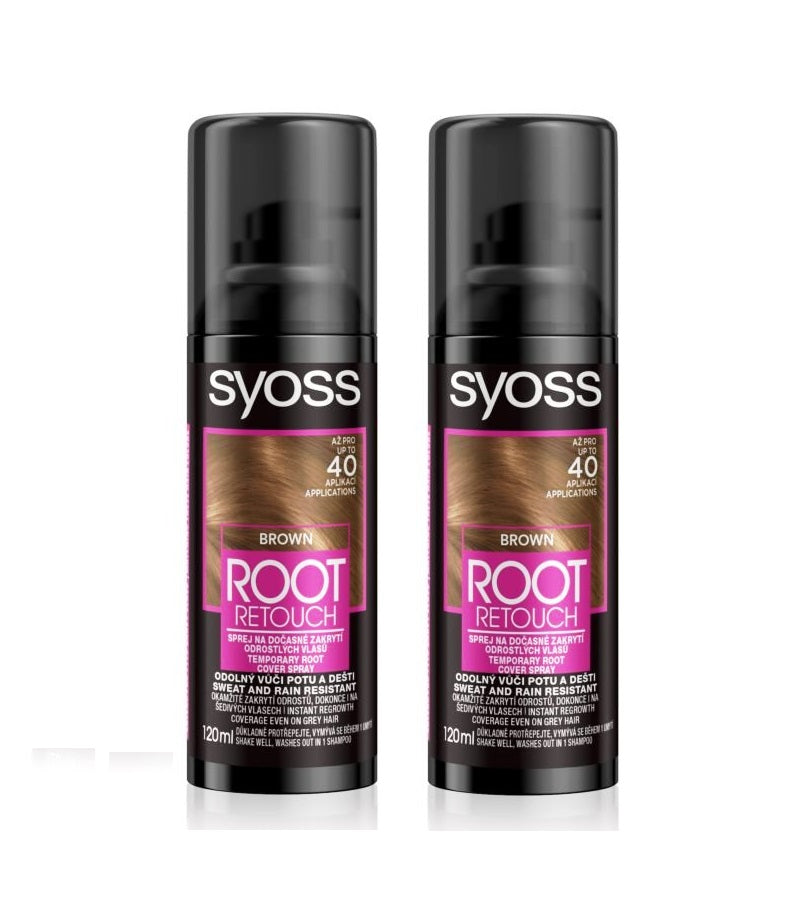 2xPack Syoss Root Retoucher Spray Tint for Regrown Hair 5 Varieties - 240 ml
