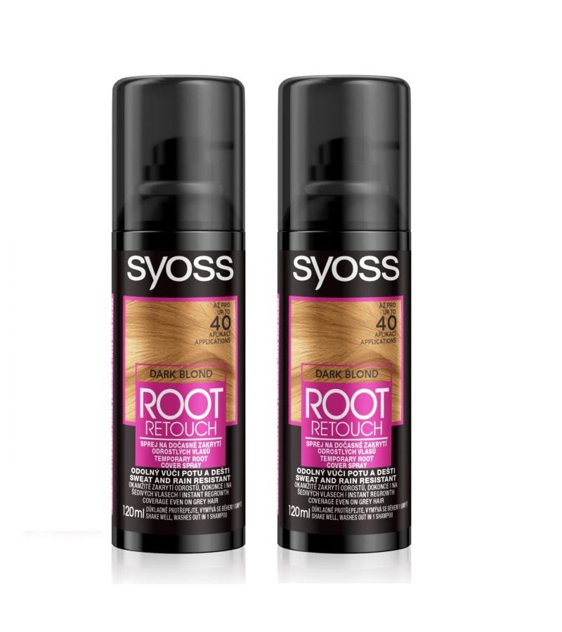 2xPack Syoss Root Retoucher Spray Tint for Regrown Hair 5 Varieties - 240 ml